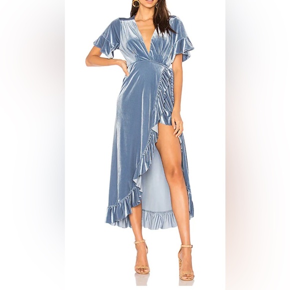 MISA Los Angeles Selina Dress in Blue Velvet Small - Picture 1 of 13